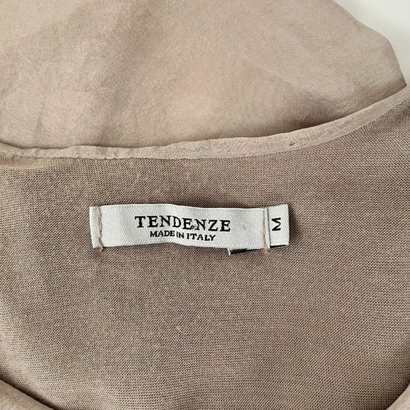 Tendenze Flowy Silk Sleeveless Tank Top Lace Detail Made In Italy, Size M - Picture 6 of 7